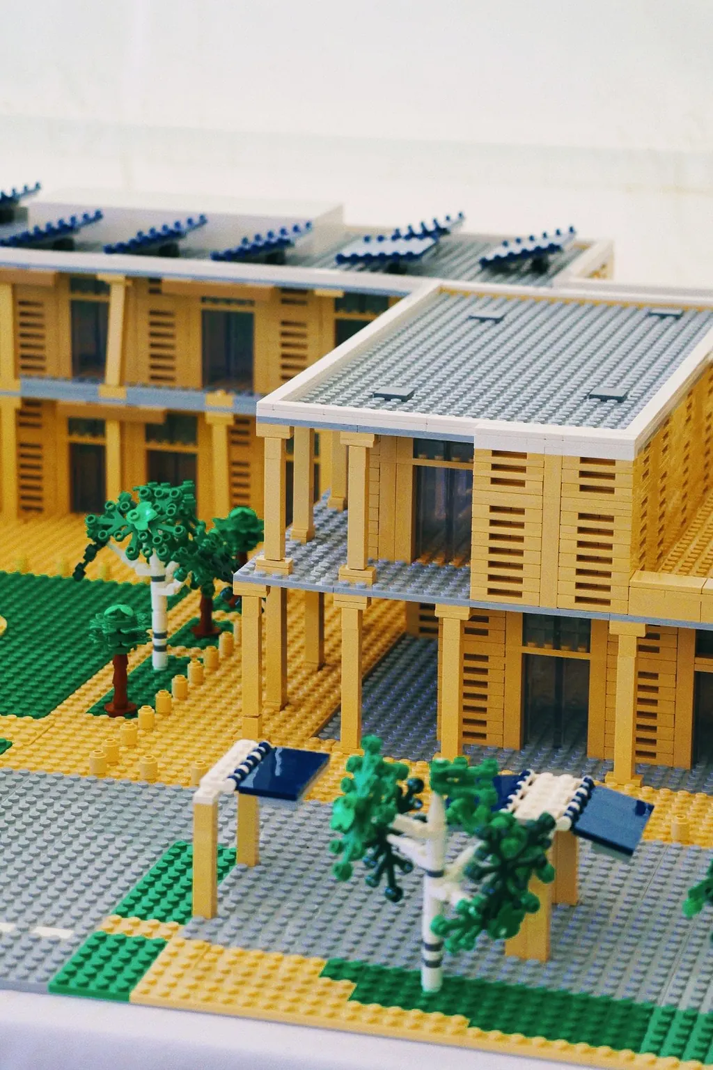 Detail of patios and terraces in the brick model