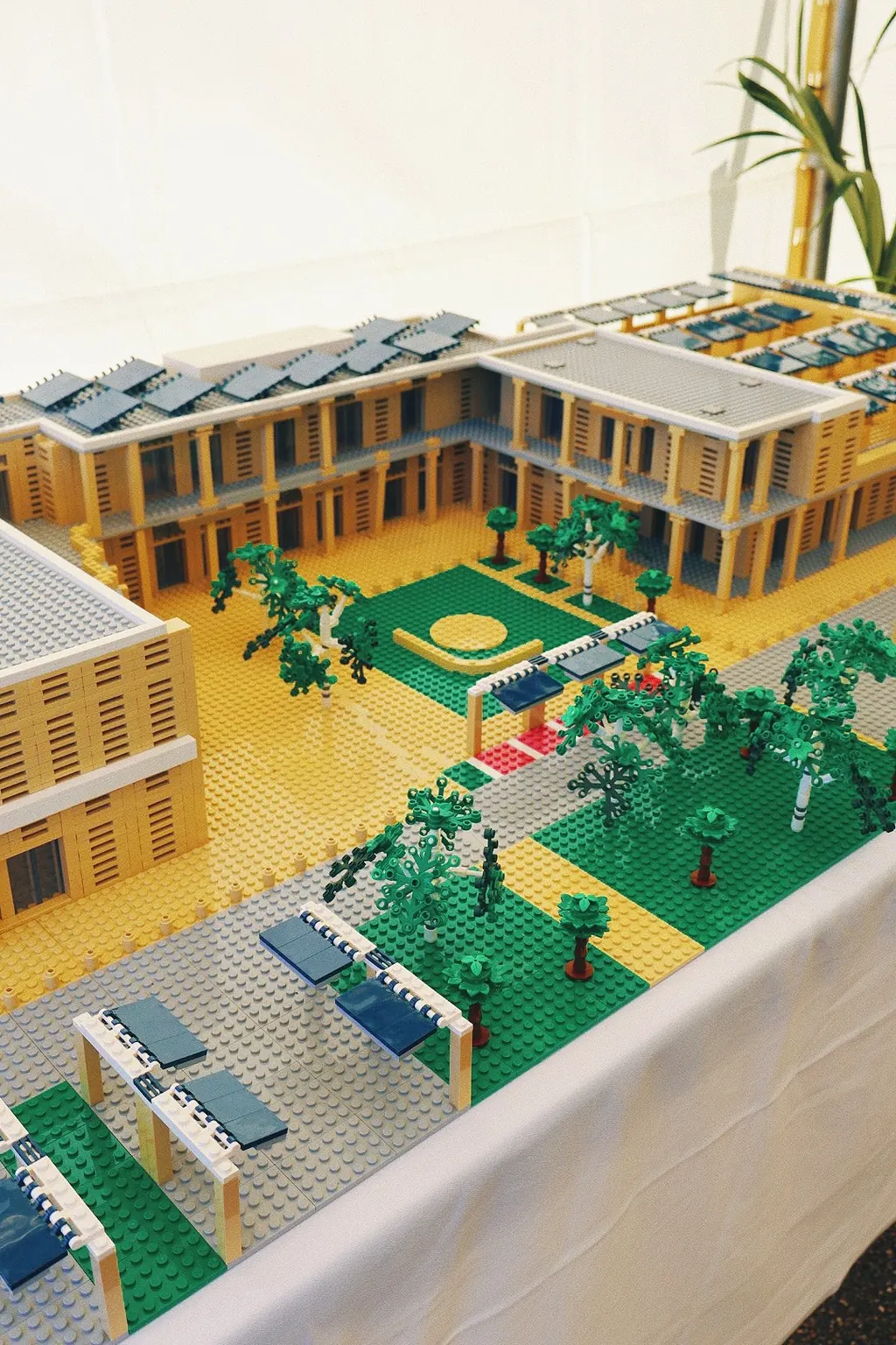Overhead view of the model's inner courtyard