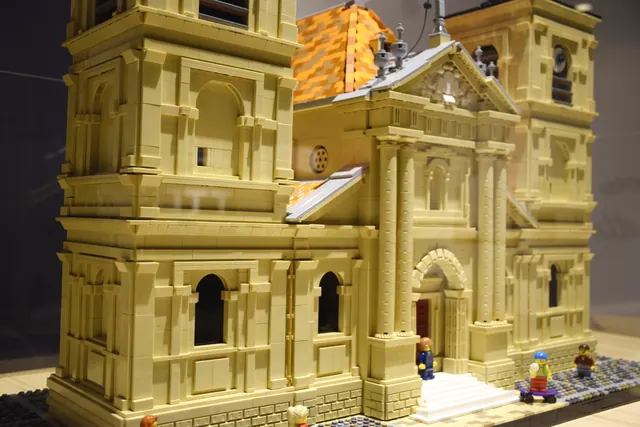 Detailed architectural brick model