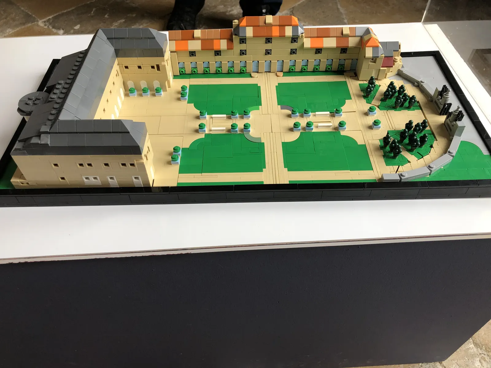 Brick model of Champlitte Castle on display at the museum entrance