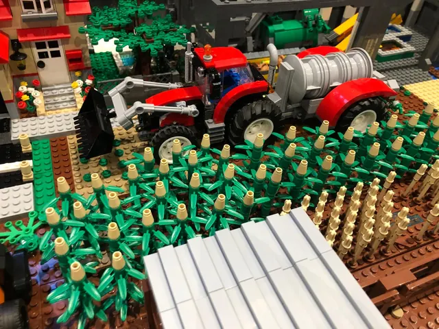 Farming diorama in bricks on public display