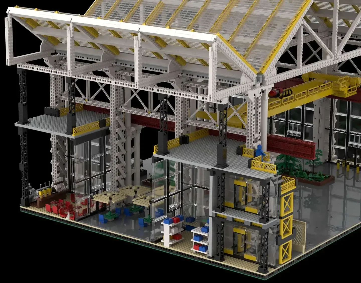 Printed assembly plans laid out on a workbench